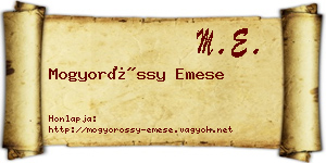 Mogyoróssy Emese névjegykártya
