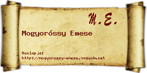 Mogyoróssy Emese névjegykártya