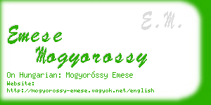 emese mogyorossy business card