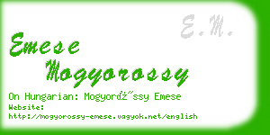 emese mogyorossy business card